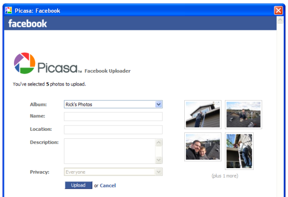 facebook upload pictures. Uploading Photos from Picasa to Facebook